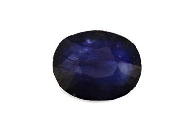 Lot 1553 - A CERTIFICATED UNMOUNTED GLASS FILLED SAPPHIRE