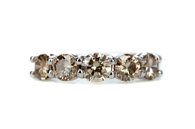 Lot 409 - A CERTIFICATED DIAMOND FIVE STONE RING