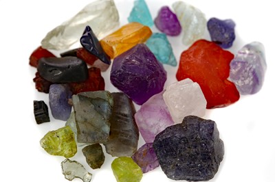 Lot 435 - **A COLLECTION OF ROUGH UNMOUNTED GEMSTONES