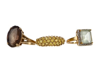 Lot 1301 - THREE GEM SET RINGS
