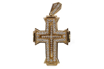 Lot 1308 - GEM SET CROSS PENDANT