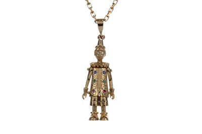 Lot 1311 - GEM SET CLOWN PENDANT
