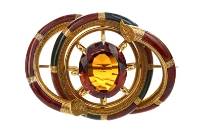 Lot 1312 - A SCOTTISH HARDSTONE BROOCH