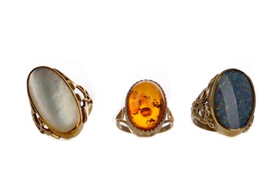 Lot 1348 - THREE DRESS RINGS