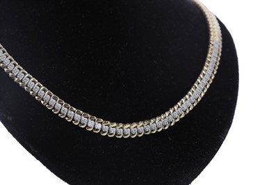 Lot 1384 - A DIAMOND SET NECKLET AND BRACELET