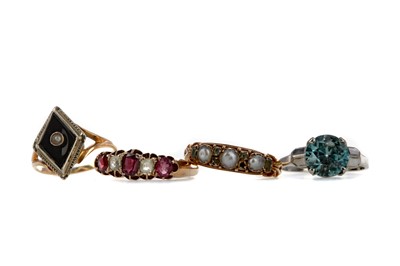 Lot 1373 - A GROUP OF FOUR RINGS