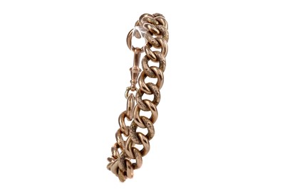 Lot 1483 - A ROSE GOLD CURB LINK BRACELET