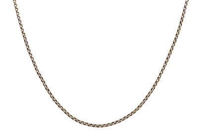 Lot 1486 - A ROSE GOLD BELCHER CHAIN