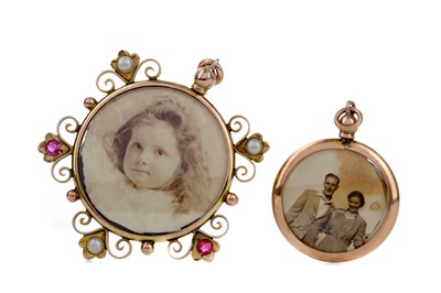 Lot 1503 - TWO PHOTO PENDANTS