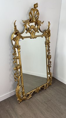 Lot 717 - A LARGE GILT GESSO WALL MIRROR