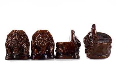 Lot 786 - A SET OF FOUR VICTORIAN STAFFORDSHIRE SASH WINDOW SUPPORTS