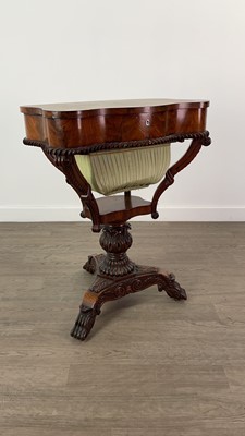 Lot 722 - AN EARLY VICTORIAN MAHOGANY SEWING TABLE