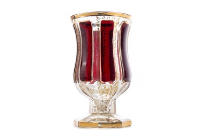 Lot 795 - A BOHEMIAN GLASS STEMMED GOBLET