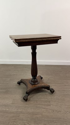 Lot 807 - A WILLIAM IV MAHOGANY FOLD OVER CARD TABLE