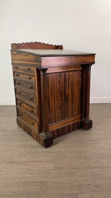 Lot 834 - AN EARLY VICTORIAN CALAMANDER DAVENPORT DESK