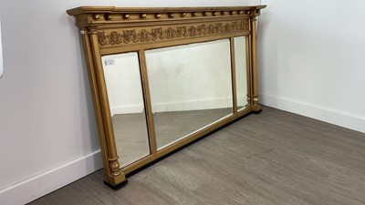 Lot 841 - A VICTORIAN GILT OVERMANTEL WALL MIRROR