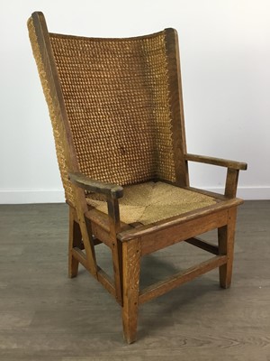 Lot 888 - AN OAK ORKNEY CROFTER'S CHAIR