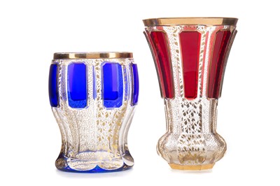 Lot 712 - TWO LATE 19TH CENTURY BOHEMIAN GLASS BEAKERS