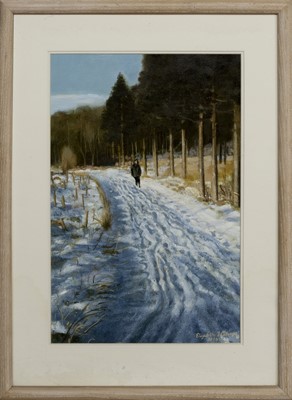 Lot 66 - WINTER WALK, AN OIL BY ELIZABETH WATSON
