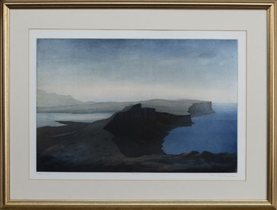 Lot 126 - KILT ROCK, AN ETCHING BY TOM MACKENZIE