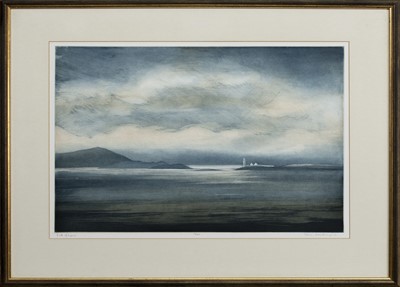 Lot 129 - FIRTH OF LORN, AN ETCHING BY TOM MACKENZIE
