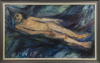 Lot 4 - RESTLESS SLEEP, AN OIL BY HILDA GOLDWAG