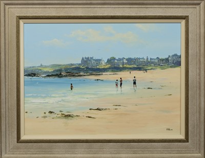 Lot 73 - ELIE BEACH, AN OIL BY ALFRED ALLAN