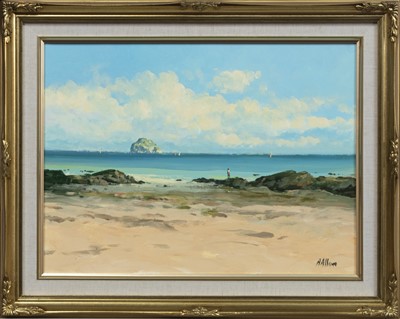 Lot 83 - BASS ROCK, AN OIL BY ALFRED ALLAN
