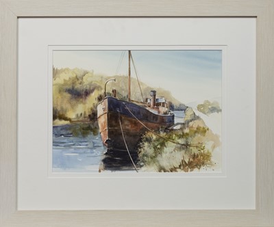 Lot 146 - SPARK ON THE CRINAN, A WATERCOLOUR BY DEREK J MCLEAN
