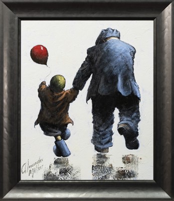 Lot 197 - CARNIVAL DAY, AN OIL BY ALEXANDER MILLAR