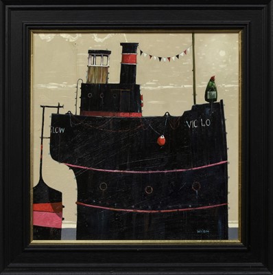 Lot 266 - PORT BOUND BETTY, AN OIL BY GORDON WILSON