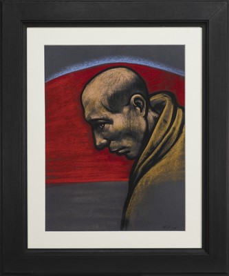 Lot 144 - STUDY OF A MAN, A PASTEL BY FRANK MCFADDEN