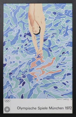 Lot 67 - OLYMPISCHE SPIELE MÜNCHEN, A LITHOGRAPH BY DAVID HOCKNEY