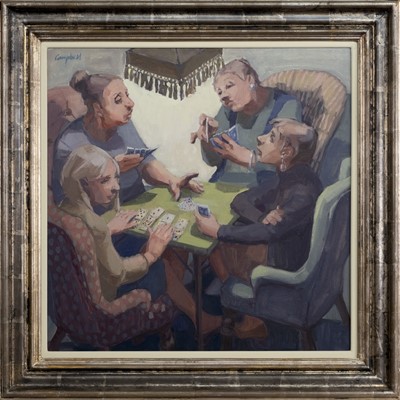Lot 86 - WAITING FOR MILDRED, AN OIL BY CATRIONA CAMPBELL