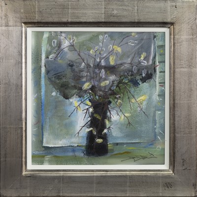Lot 88 - PUSSY WILLOWS, A MIXED MEDIA BY DOUGLAS DAVIES