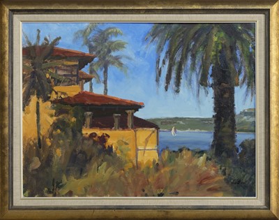Lot 94 - BLUE SKY AT CLONTARF, AN OIL BY SARAH LO