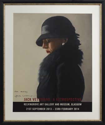 Lot 104 - JACK VETTRIANO: A RETROSPECTIVE, KELVINGROVE, A SIGNED POSTER BY JACK VETTRIANO