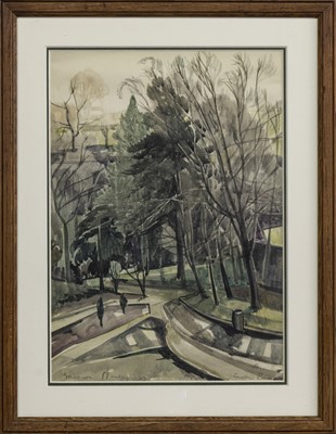 Lot 97 - GARDEN PIECE, A WATERCOLOUR BY GRAHAM MURRAY