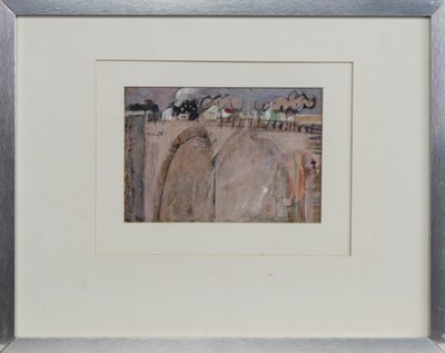 Lot 173 - FINDHORN BEACHHUTS, A GOUCHE BY TOM MCKENDRICK