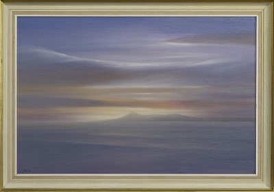 Lot 63 - WINTER SUNSET ARGYLL, AN OIL BY JOHN WARMERDAM