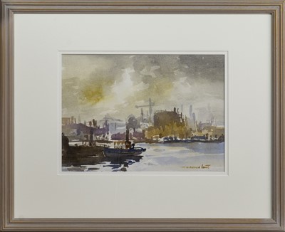 Lot 256 - BOATS ON THE CLYDE, A WATERCOLOUR BY WILLIAM NORMAN GAUNT