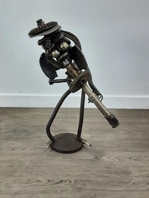 Lot 37 - AN URBAN ART METAL SCULPTURE OF A SAXOPHANIST