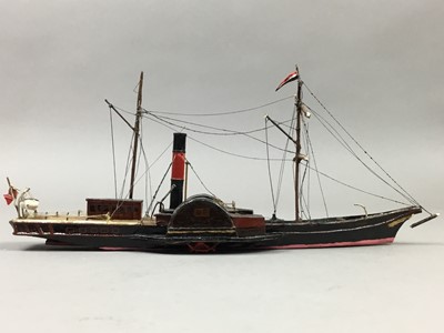 Lot 102 - A MINIATURE MODEL OF THE PADDLE STEAMER, ST KIARAN