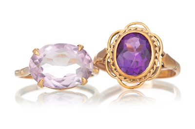 Lot 717 - TWO AMETHYST RINGS