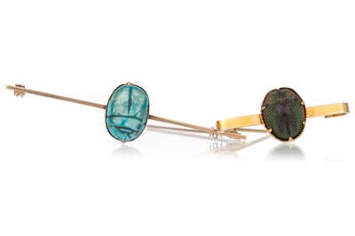Lot 699 - TWO SCARAB BROOCHES