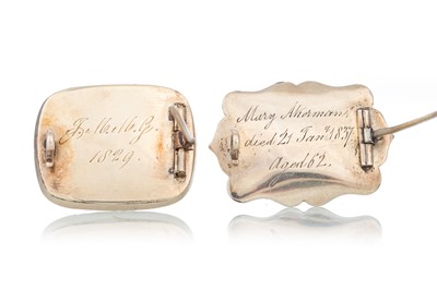 Lot 737 - TWO IMPRESSIVE MOURNING BROOCHES