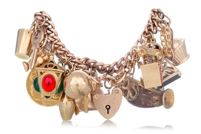 Lot 740 - GOLD CHARM BRACELET