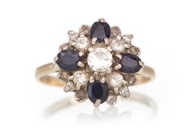 Lot 755 - SAPPHIRE AND DIAMOND RING