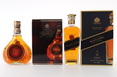 Lot 81 - JOHNNIE WALKER 12 YEAR OLD BLACK LABEL COLLECOTRS EDITION AND SWING 75CL