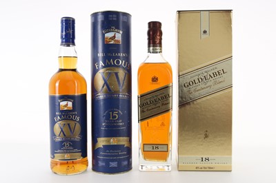 Lot 130 - JOHNNIE WALKER 18 YEAR OLD GOLD LABEL AND FAMOUS GROUSE 15 YEAR OLD BILL MCLAREN
